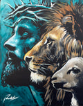 Lion, the Lamb, and Jesus Art Print